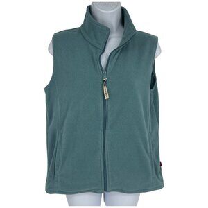 Woolrich Womens Fleece Light Teal Vest Outdoor Hiking Pockets Size M